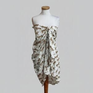 Guadalupe white tiger print pareo, size M, NEW WITH TAGS!